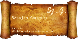 Sztojka Gergely névjegykártya
